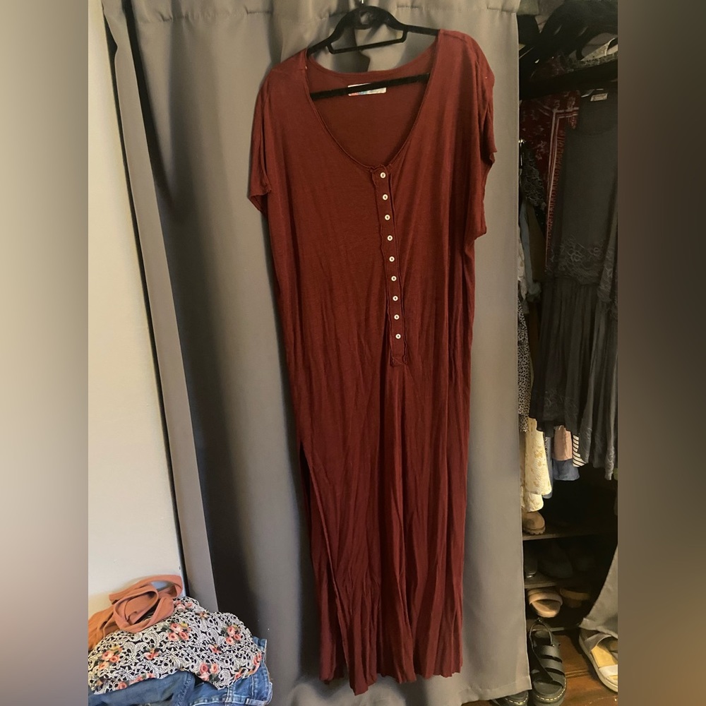 Maroon Free People Beach Dress